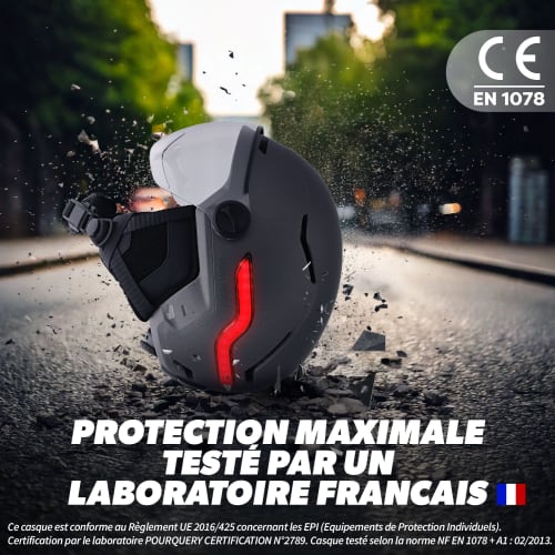 LED helmet with automatic brake light - GREY SIZE M 5
