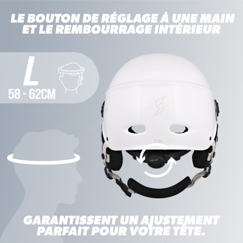 Protective helmet with detachable visor and earmuffs - WHITE SIZE L6