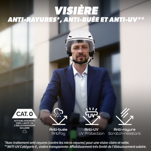 Casque de protection avec visière et cache-oreilles détachables - BLANC TAILLE M3