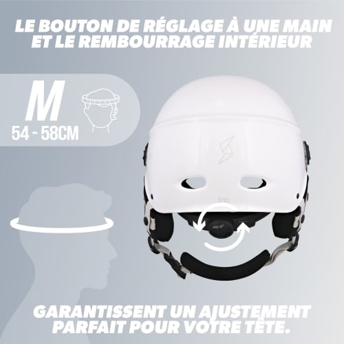 Casque de protection avec visière et cache-oreilles détachables - BLANC TAILLE M6