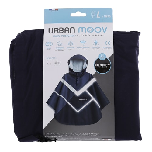 Reflective Waterproof Rain Poncho - Size L - BLUE3