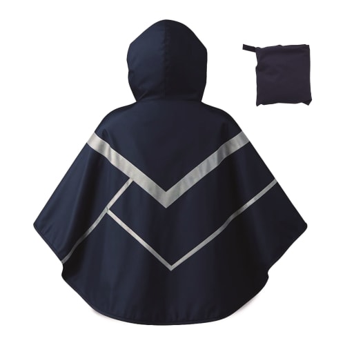 Poncho impermeable reflectante para lluvia - Talla M - AZUL2