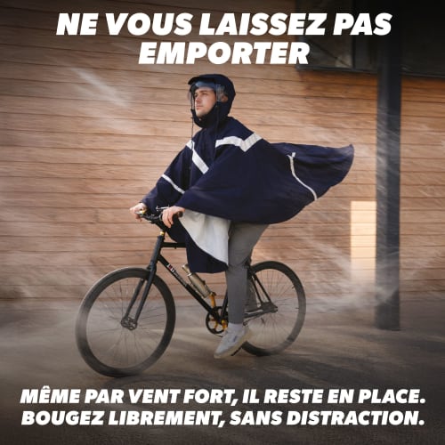 Poncho de pluie imperméable réfléchissant - taille M - BLEU6