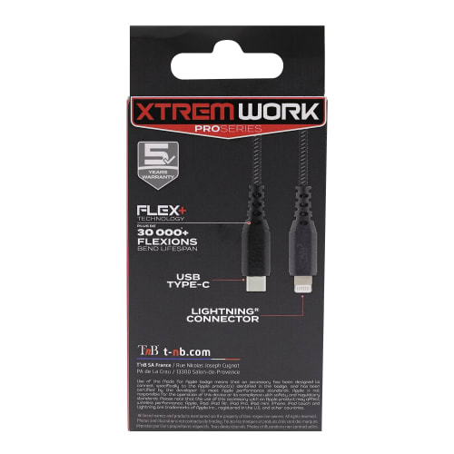 Cable de suministro de energía XTREMWORK Lightning a USB tipo C4