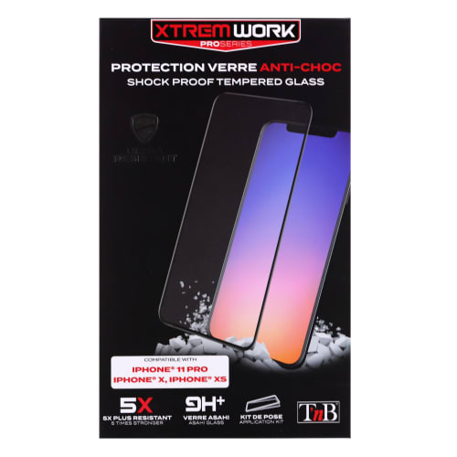 Full Cover Tempered Glass Screen Protector for iPhone X/XS/11Pro XTREMWORK2