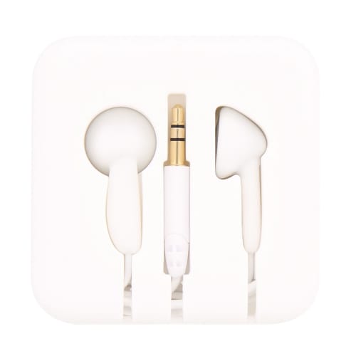 POCKET white wired jack headphones