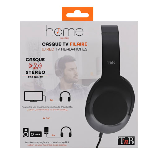 Wired TV headset 3.5mm jack 2m