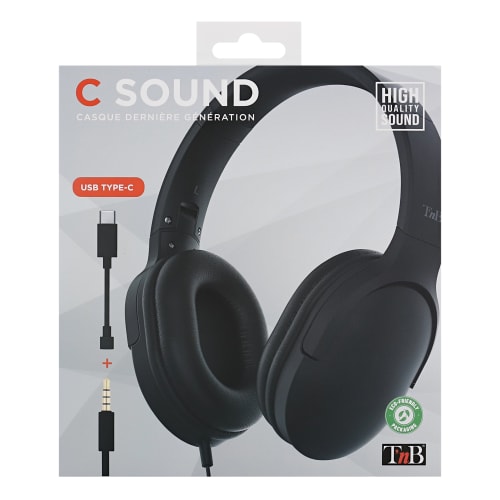 USB Type C Jack C SOUND BLACK Wired Headset