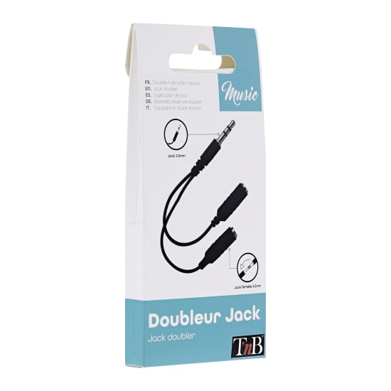 3.5mm male jack / 2 3.5mm female jack splitter cable 7cm - 2