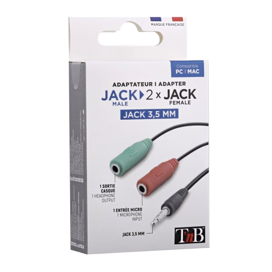 Adaptador jack macho a jack doble hembra - 2