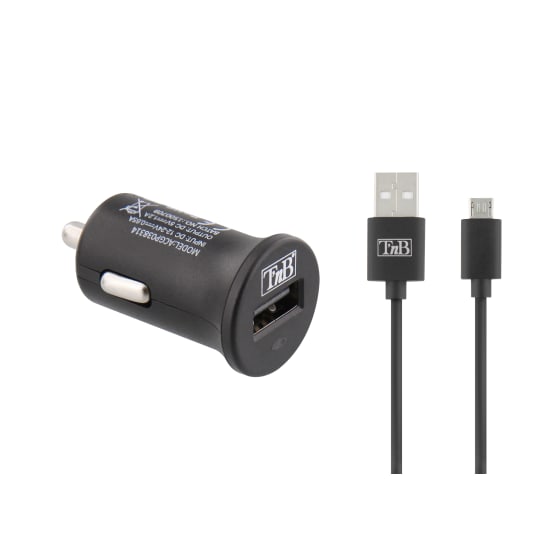 1XUSB-A Cargador mechero 6W + cable micro USB