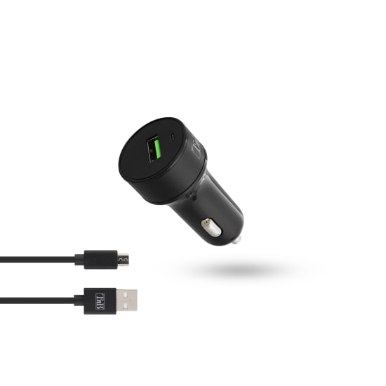 1XUSB-A 18W quick charge car charger + micro USB cable