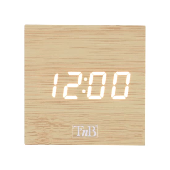 LED alarm clock with wood finish - 2