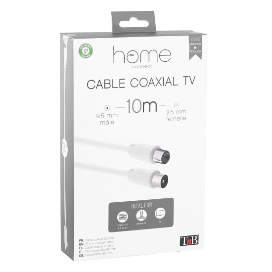 Câble antenne TV 9,5 mm mâle / femelle 10m - 2