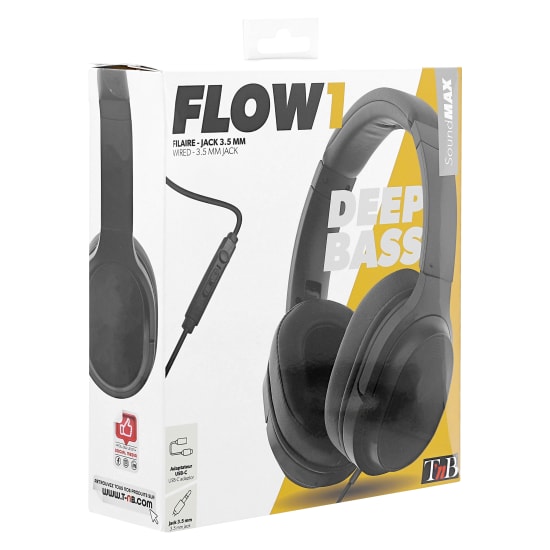 FLOW black wired headset - 2