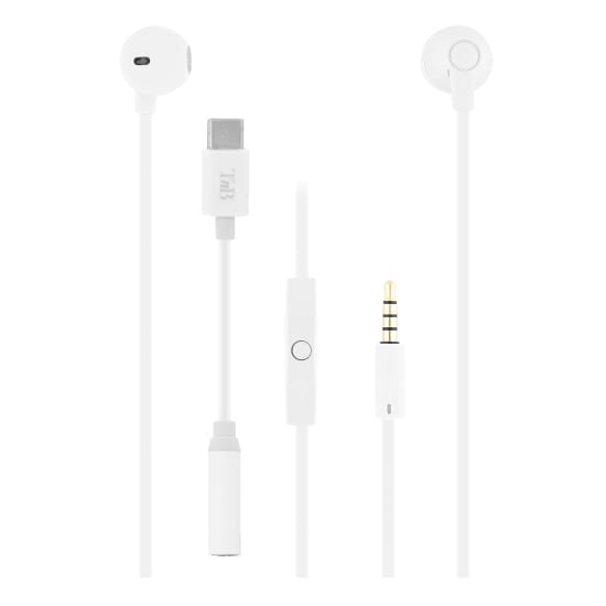 SWEET jack + type-C white wired headphones