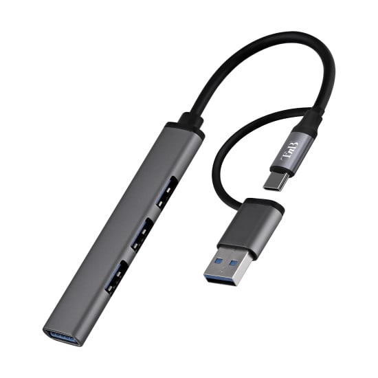 Concentrador USB-A y USB-C ultradelgado a 4x USB-A