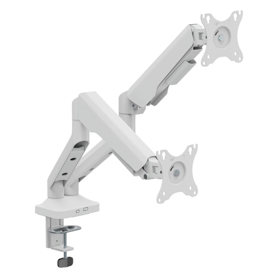 Double arm articulating monitor stand - white