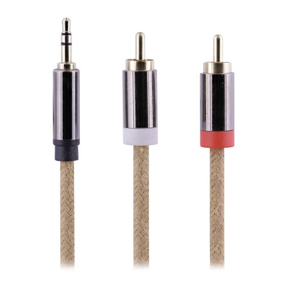 Cable jack 3.5mm macho / 2 RCA macho CUERDA 2m