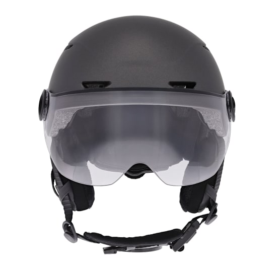 Casque LED avec feu de freinage automatique - visière et cache-oreilles amovibles - GRIS TAILLE M - 2