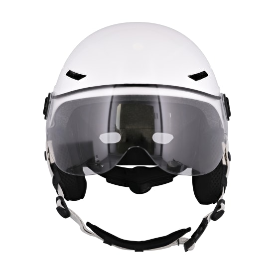 Casque de protection avec visière et cache-oreilles détachables - BLANC TAILLE M