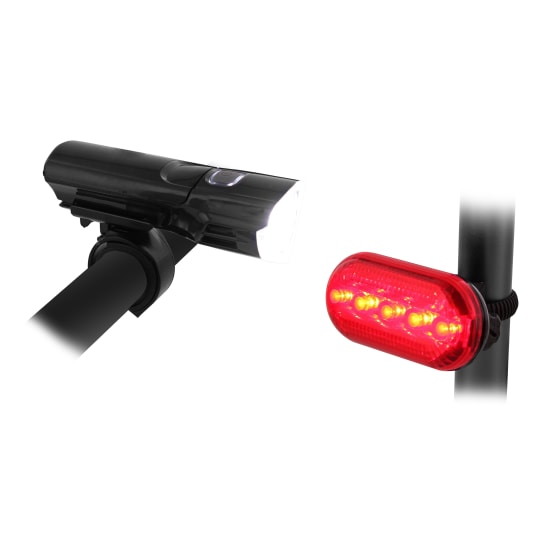 Front - rear LED bicycle light pack