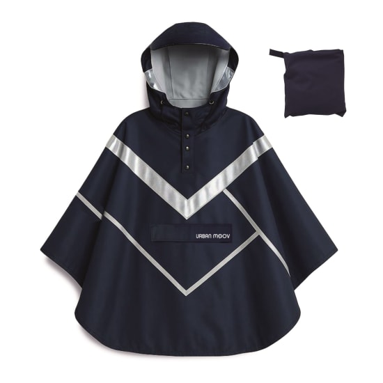 Reflective Waterproof Rain Poncho - Size L - BLUE