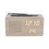 LED FM alarm clock radio with wood finish