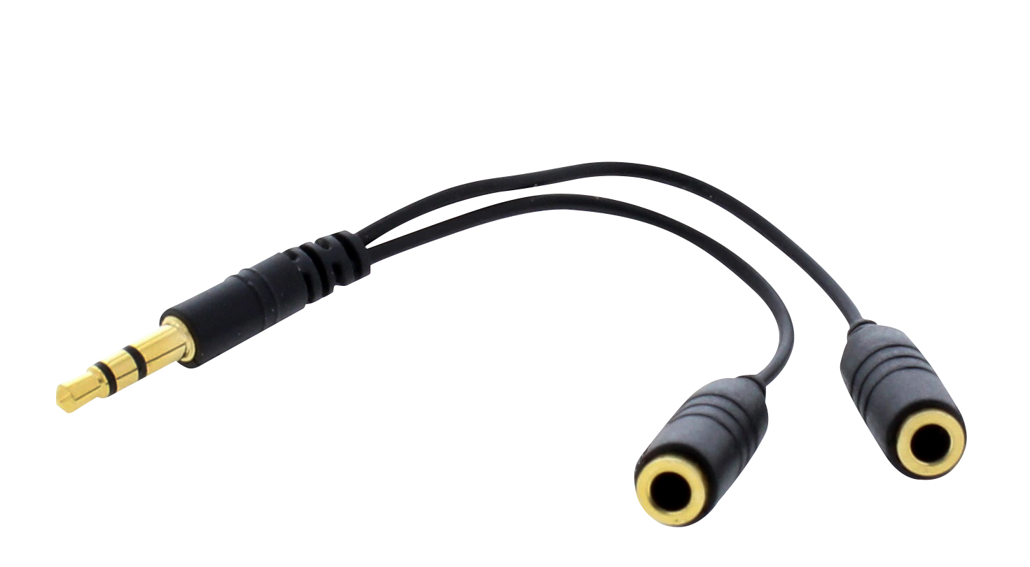 3.5mm male jack / 2 3.5mm female jack splitter cable 7cm1