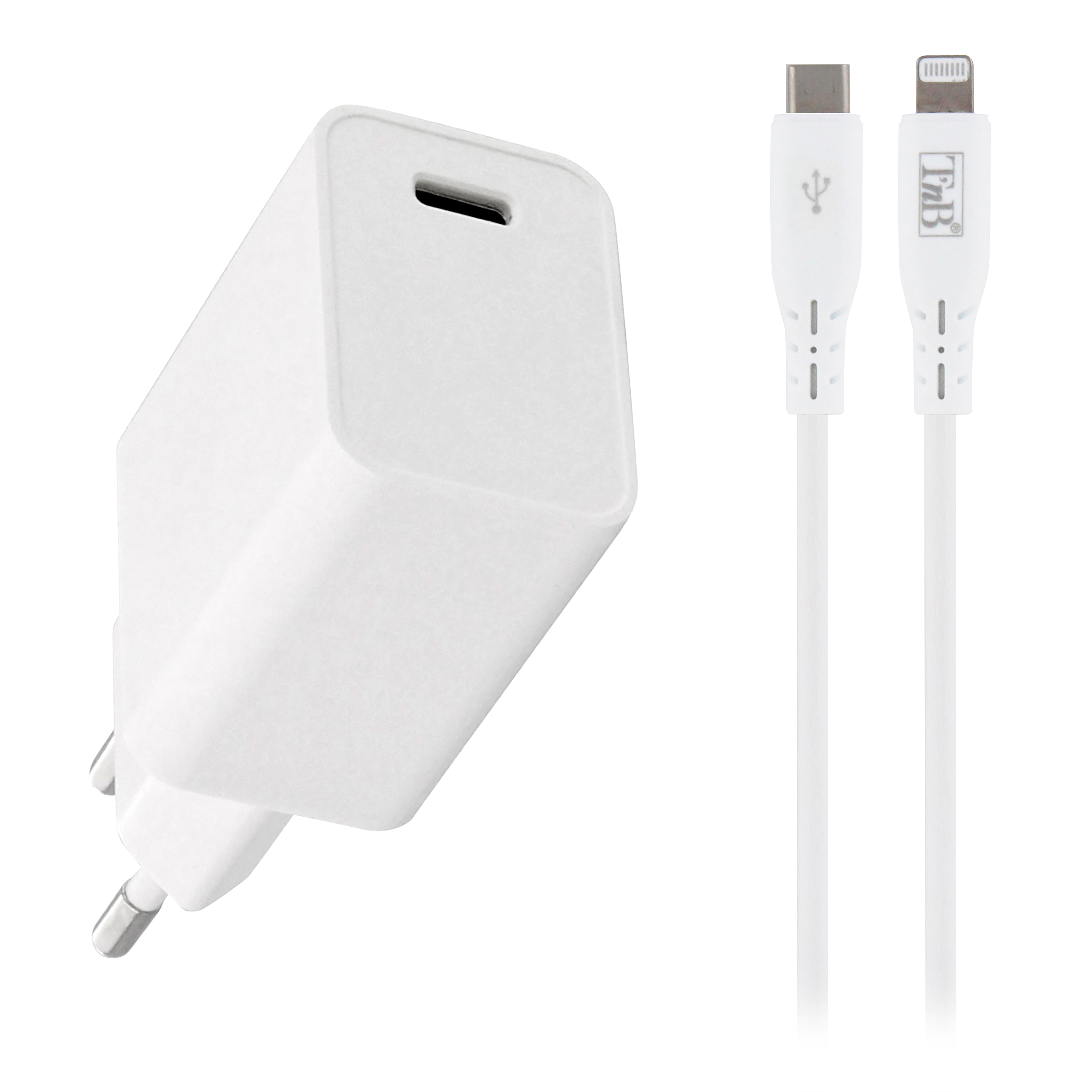 Pack de charge secteur 1 USB Type-C Power Delivery 20W + câble USB Type-C vers Lightning1