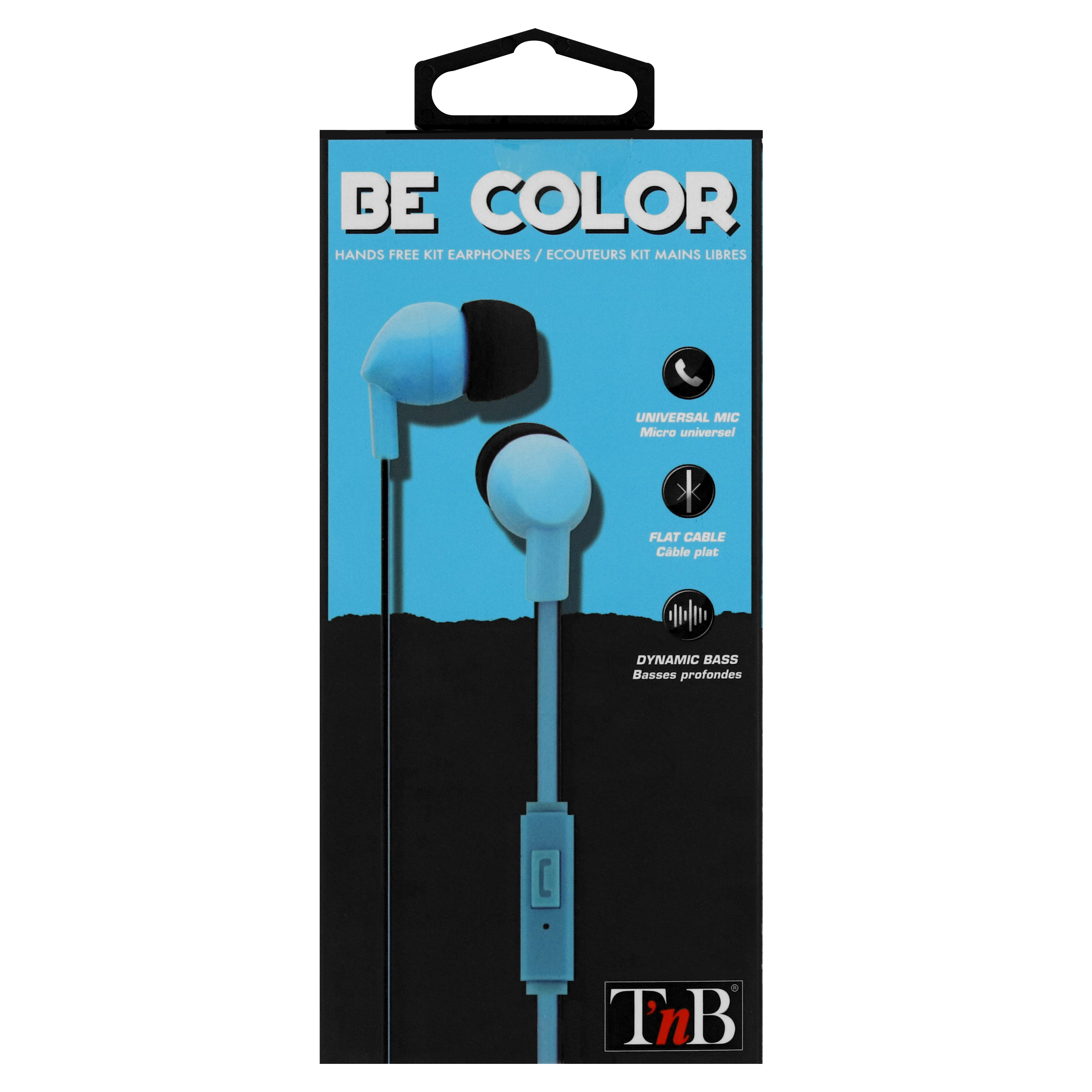 Ecouteurs filaires BE COLOR jack bleu2