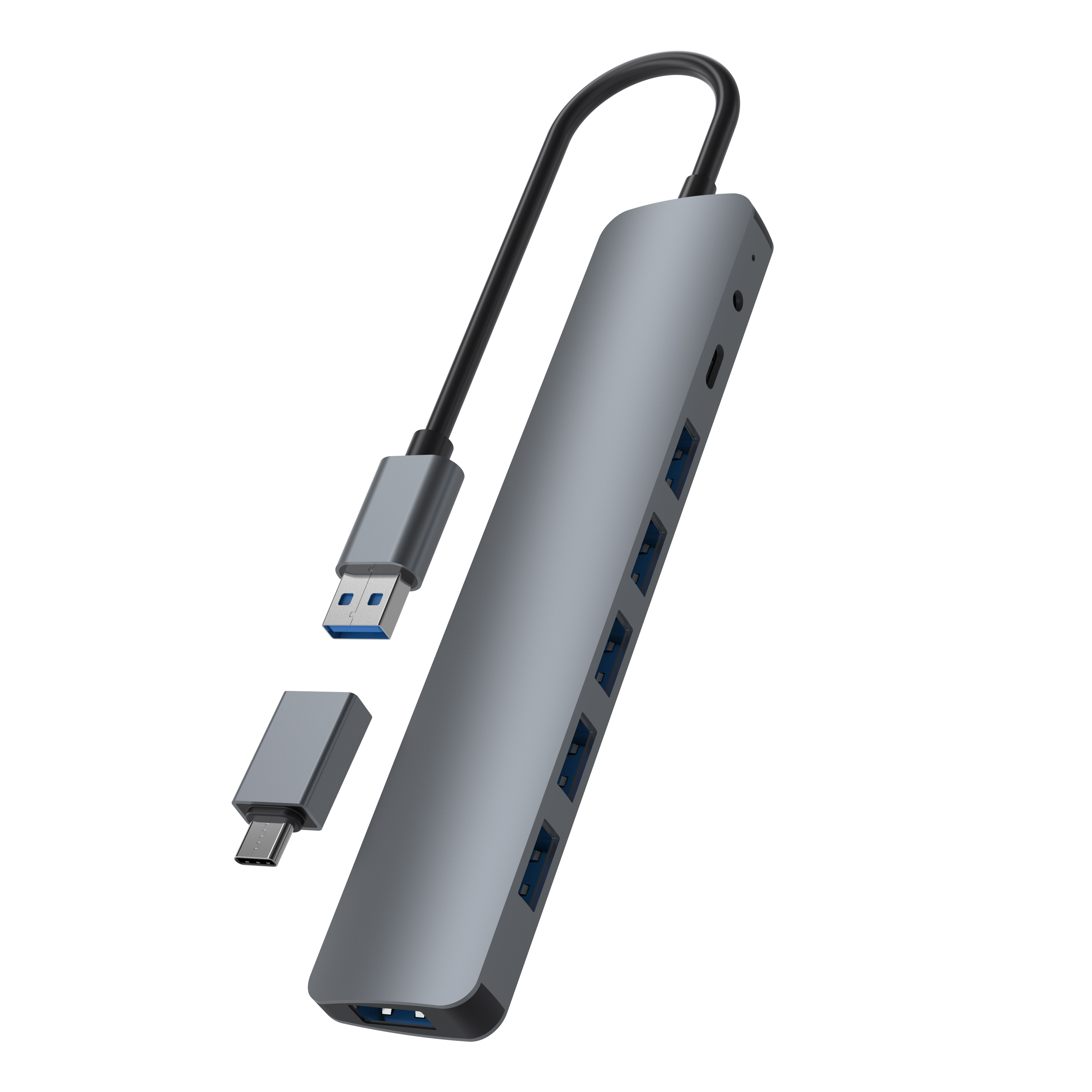 Hub USB-A aluminium vers 7x USB-A 3.01