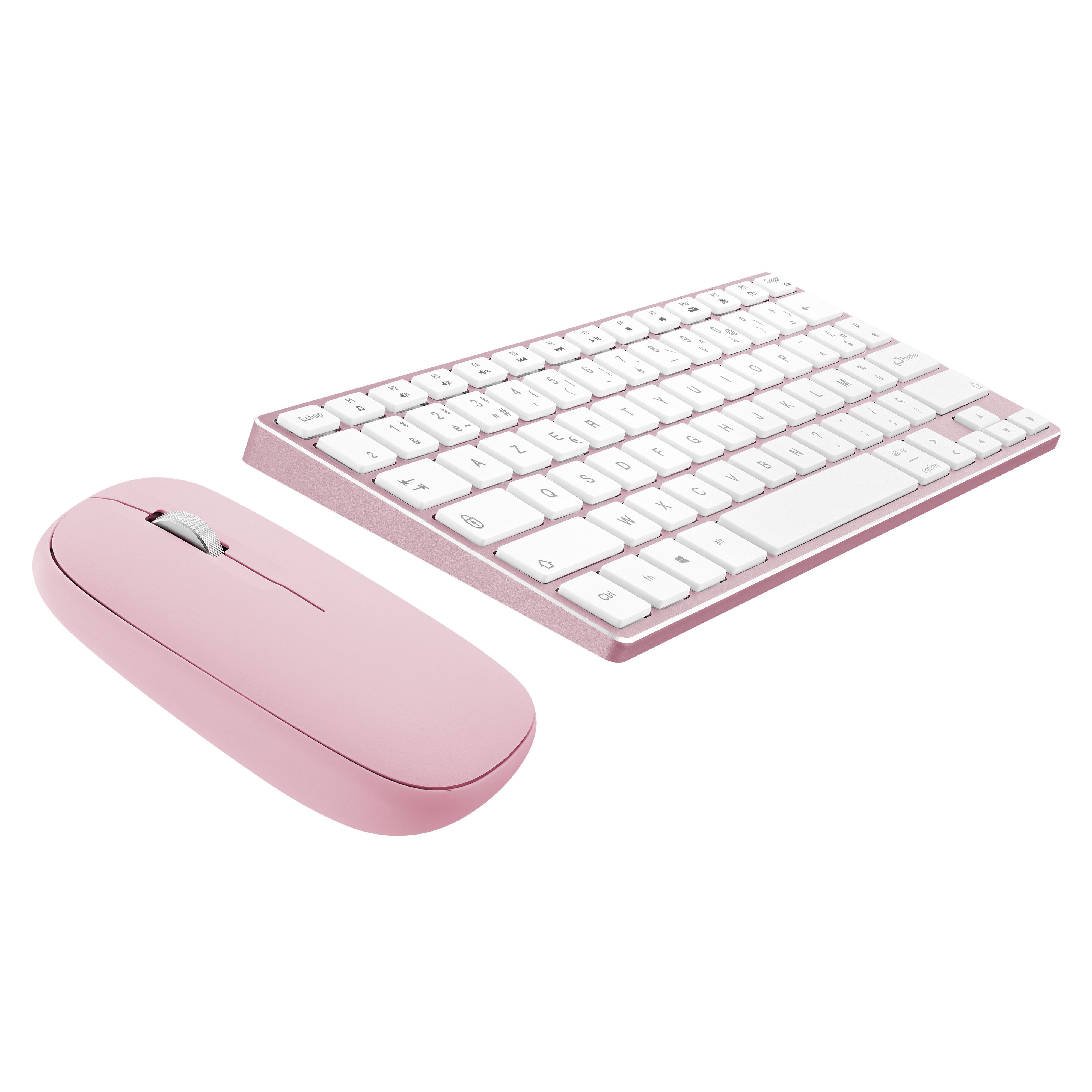 Clavier et souris Bluetooth iClick color - rose2