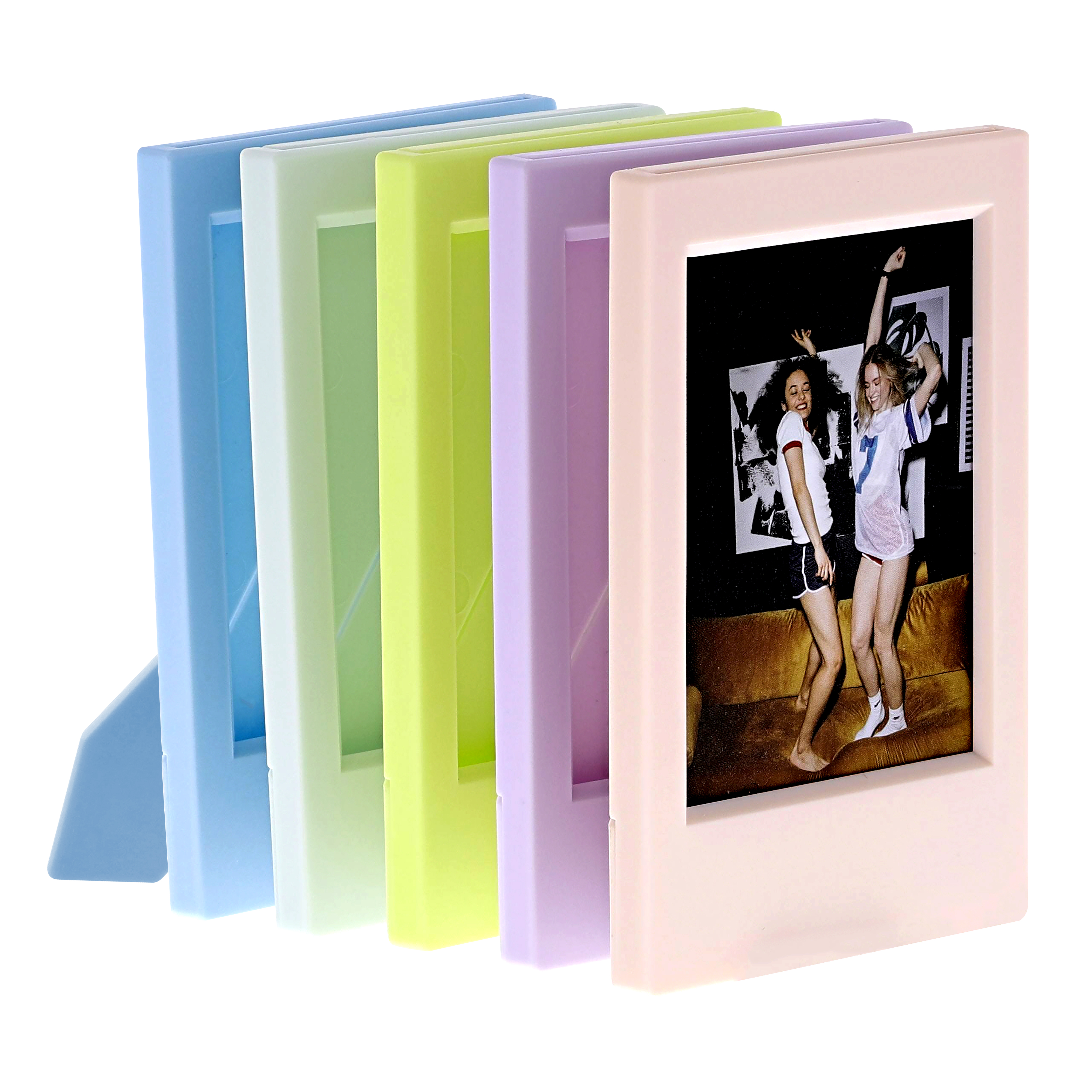 5 mini plastic photo frames1