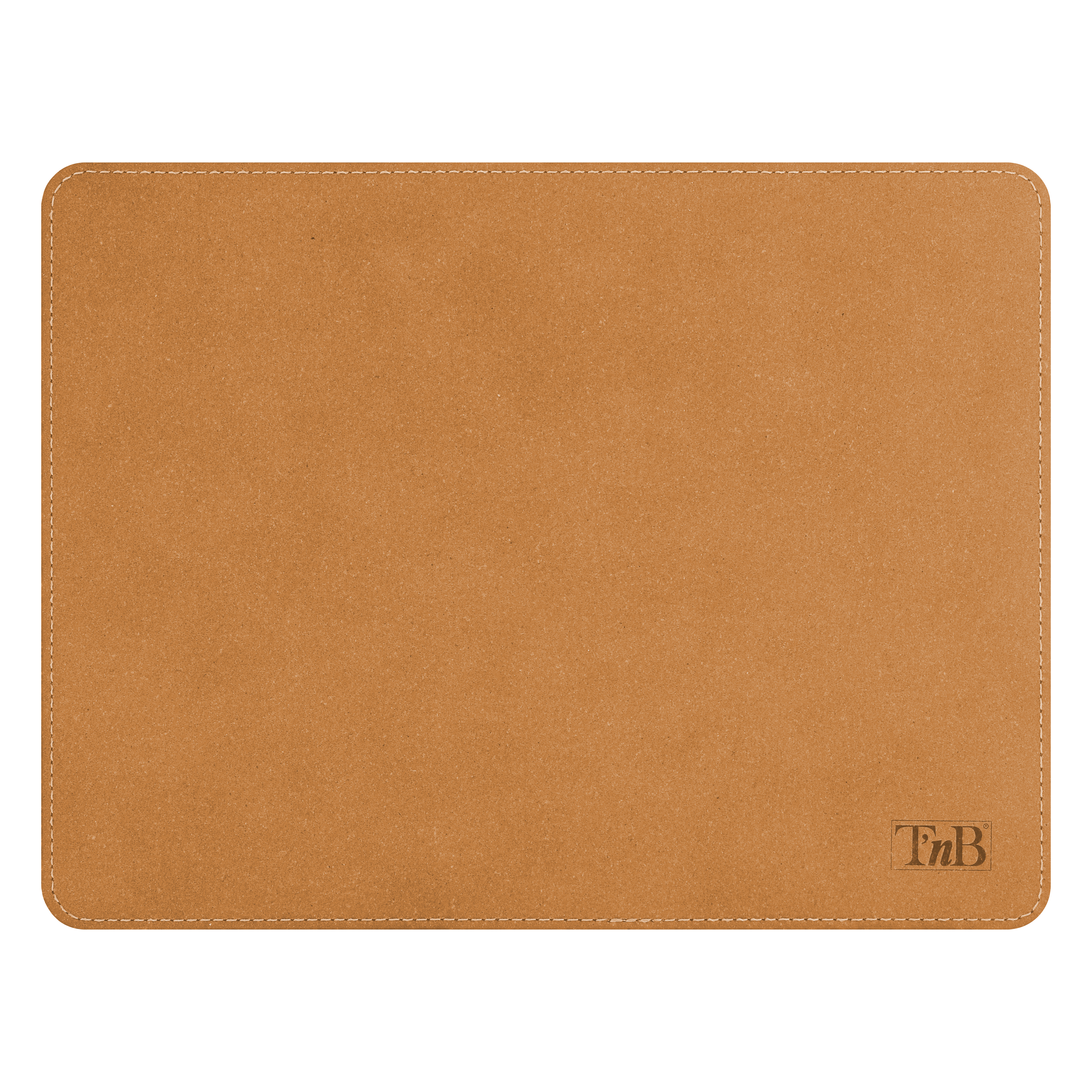 Mouse pad MADE IN FRANCE in genuine recycled leather - light brown1