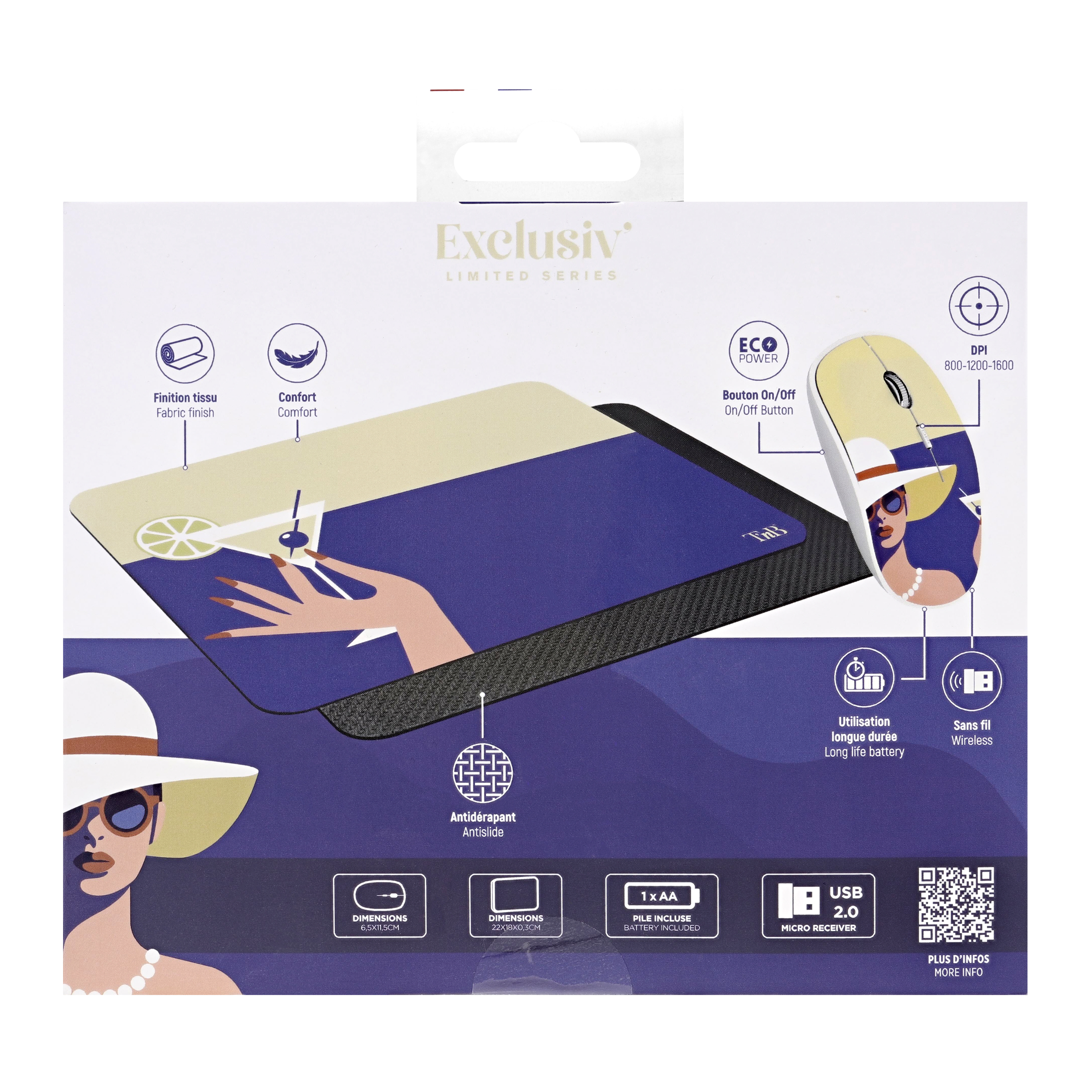 COCKTAIL EXCLUSIV Wireless Mouse and Mouse Pad Bundle6