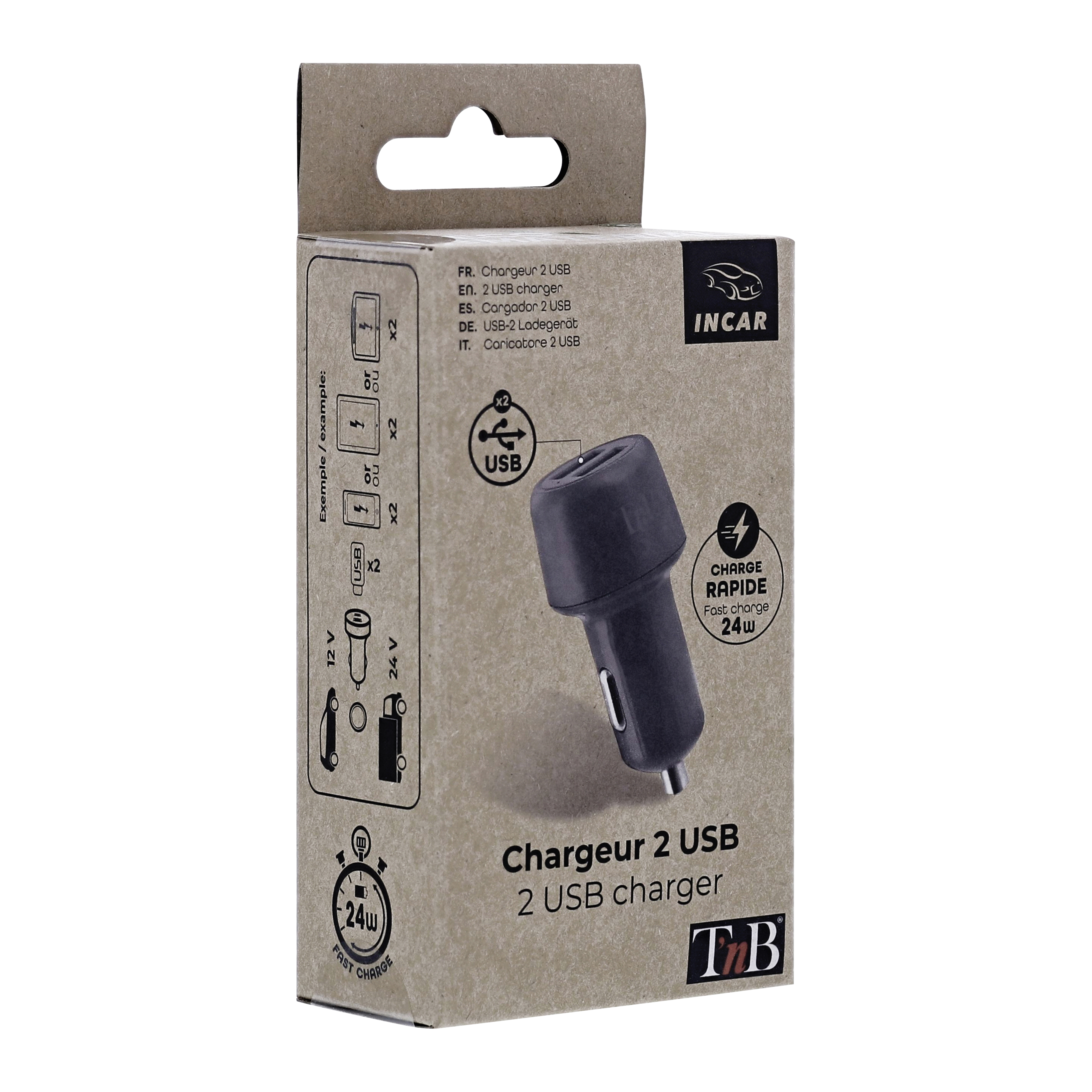 Chargeur allume-cigares 2xUSB-A 24W ECO5