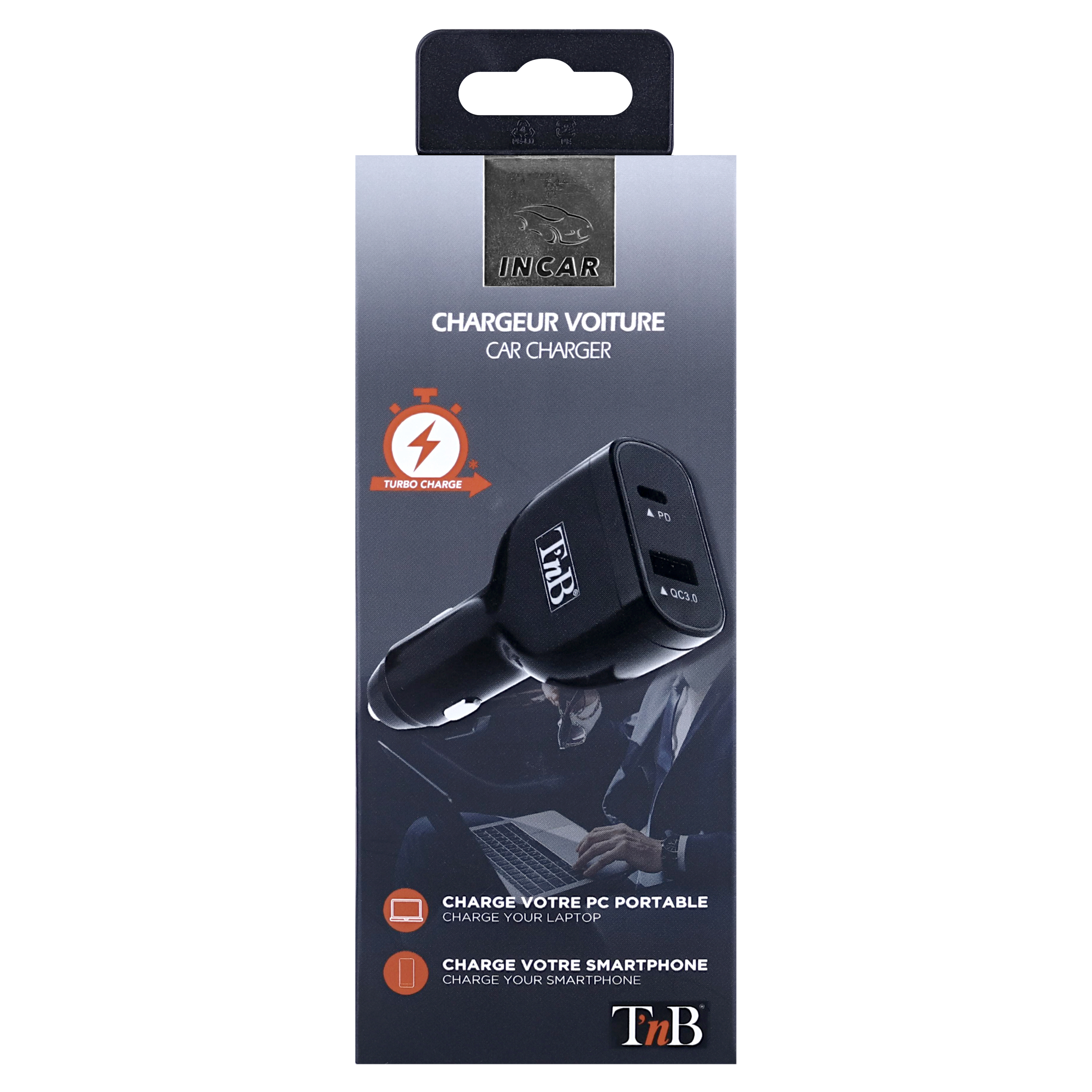 Chargeur allume-cigare 1XUSB-A et 1XType-C quick charge et power delivery 65W6