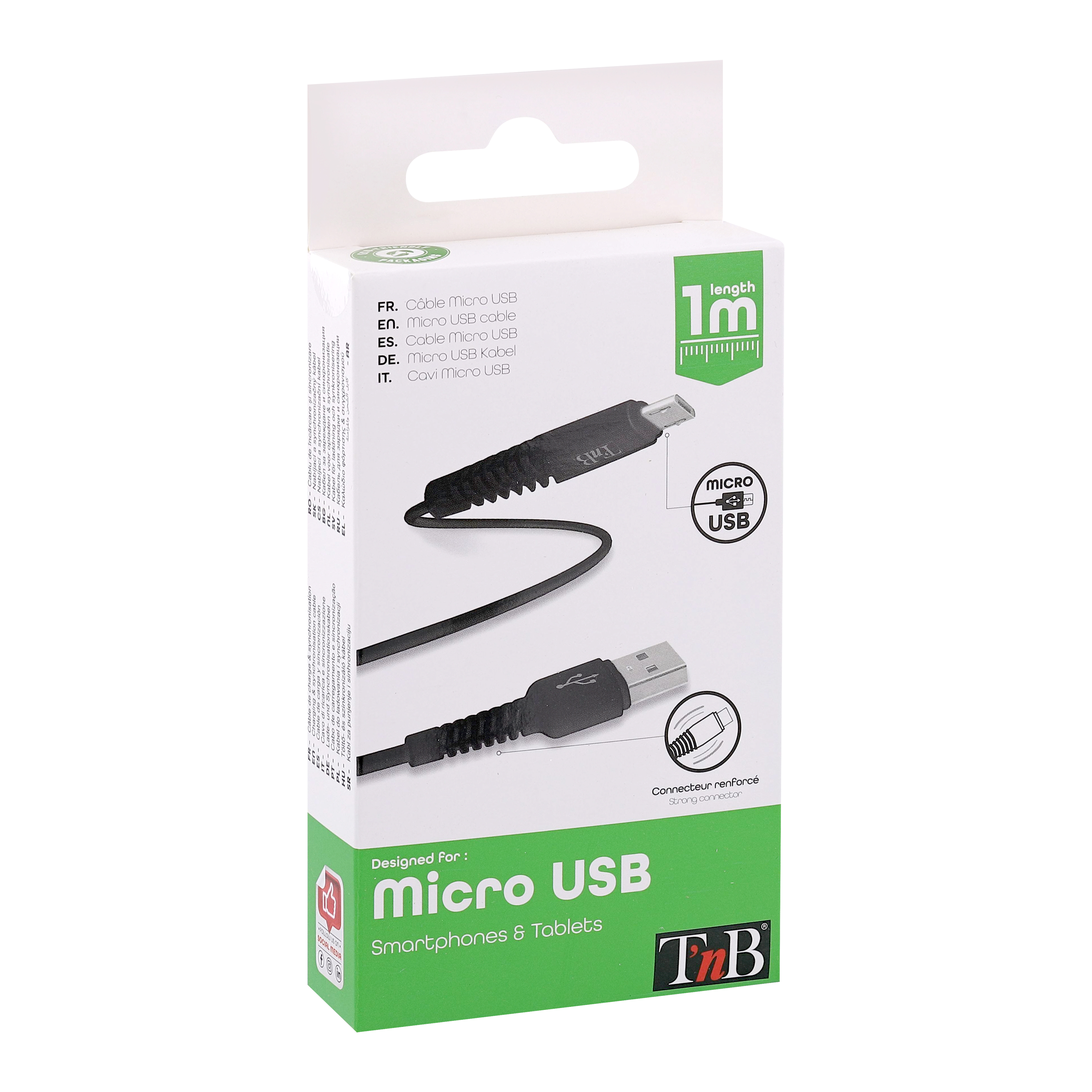 Conectores reforzados con cable micro USB.3