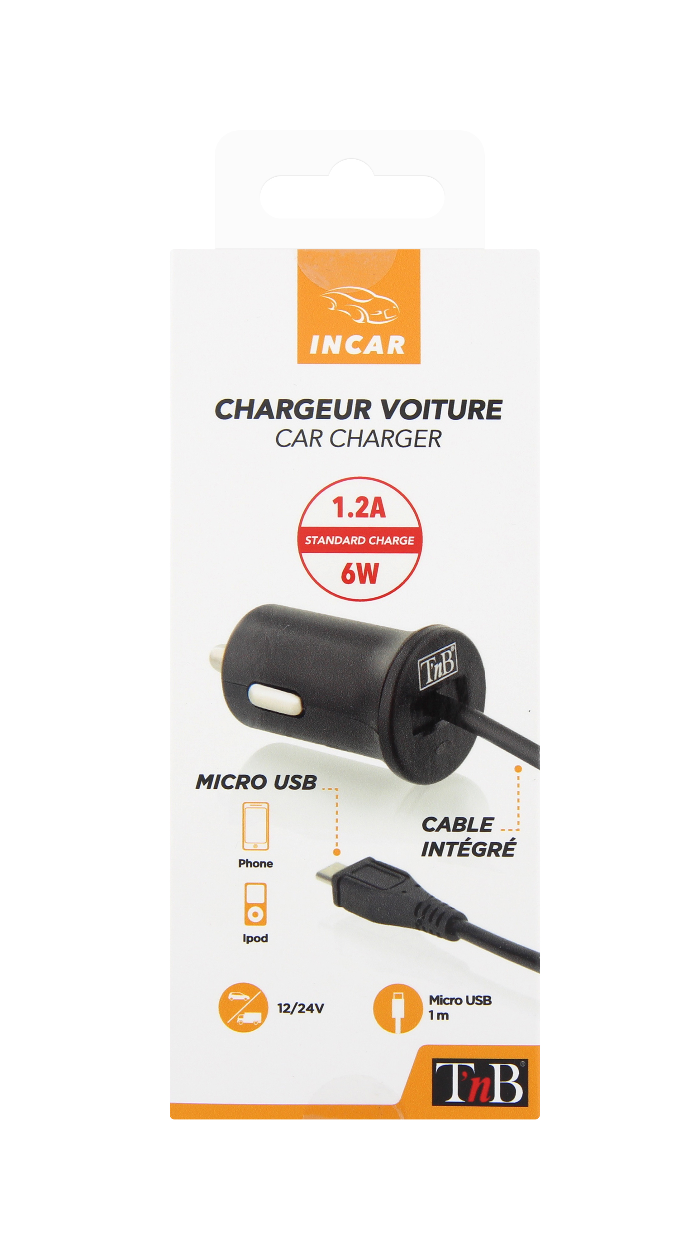 5W Micro USB Car Charger Integrated Cable4