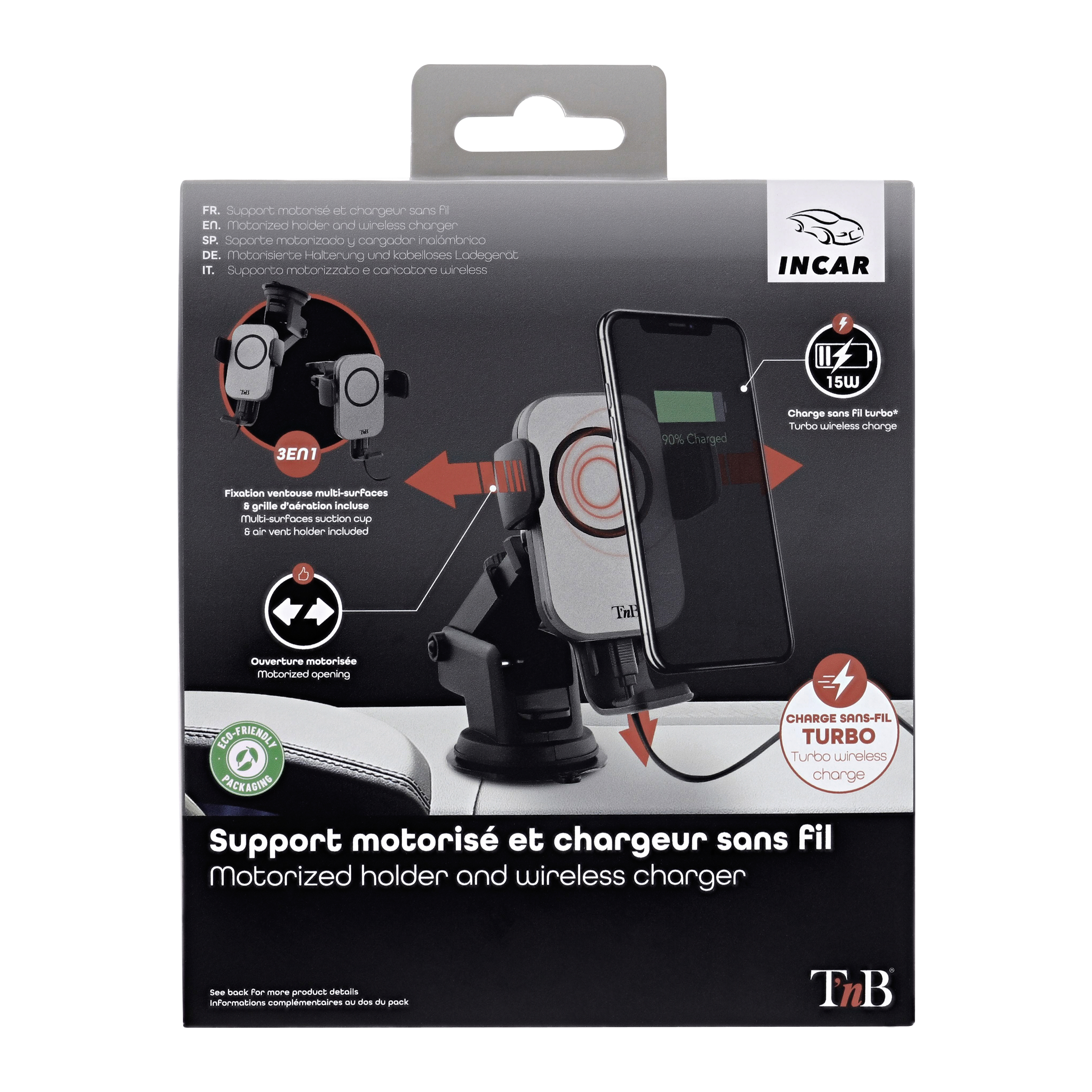 Support charge à induction 15W mâchoire ventouse et grille d'aération premium9