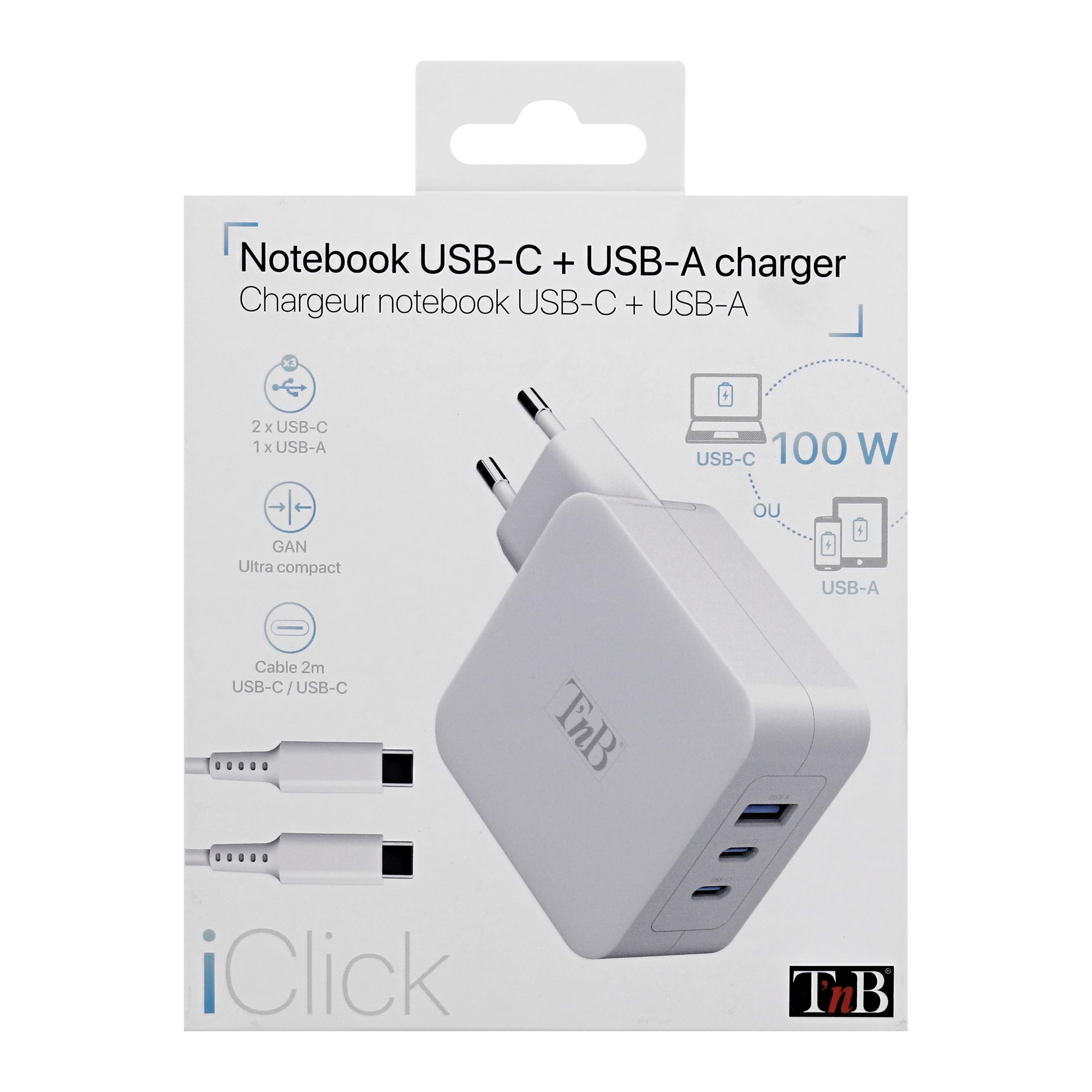 GAN 100W USB-C and USB-A charger5