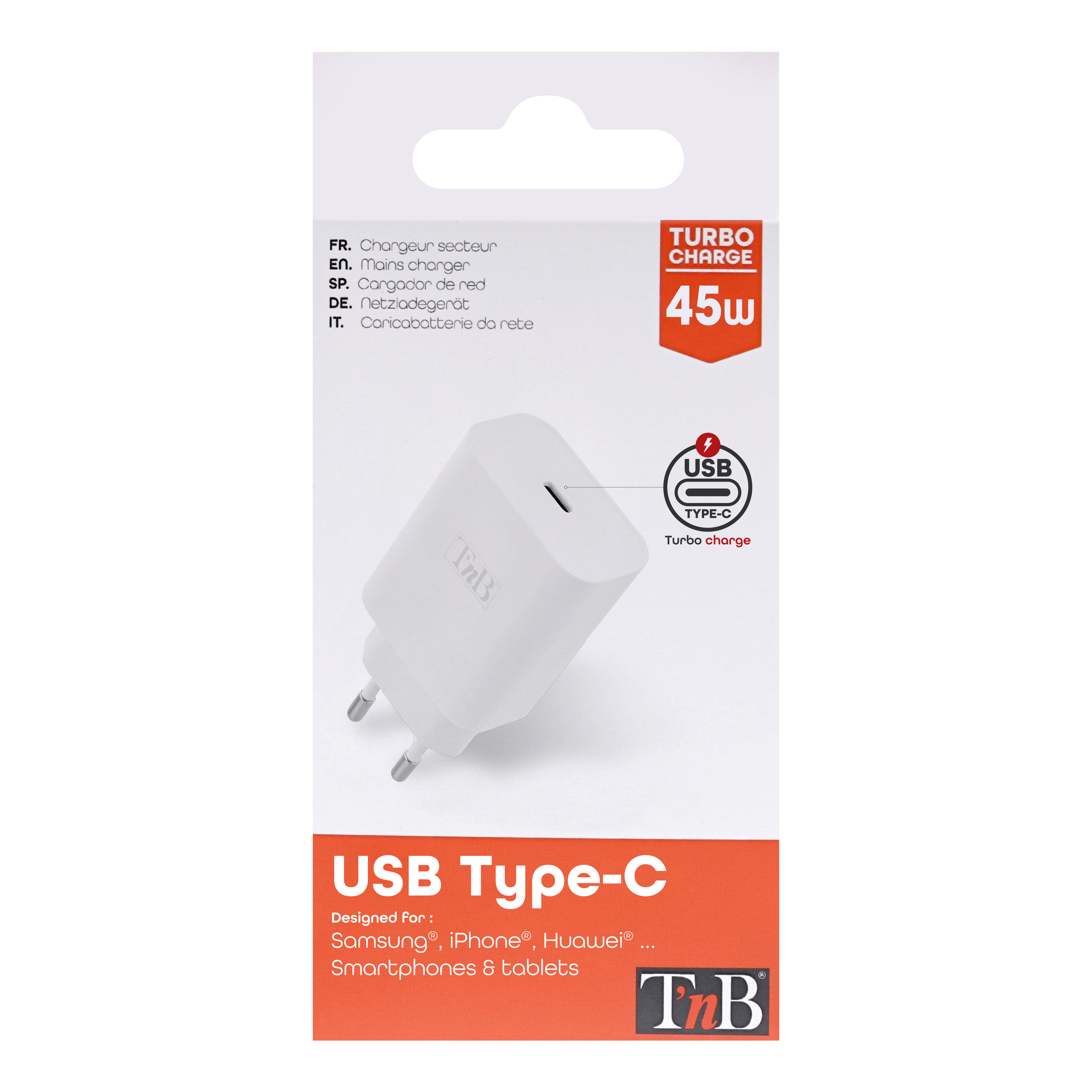 1 USB-C Power Delivery 45W mains charger5