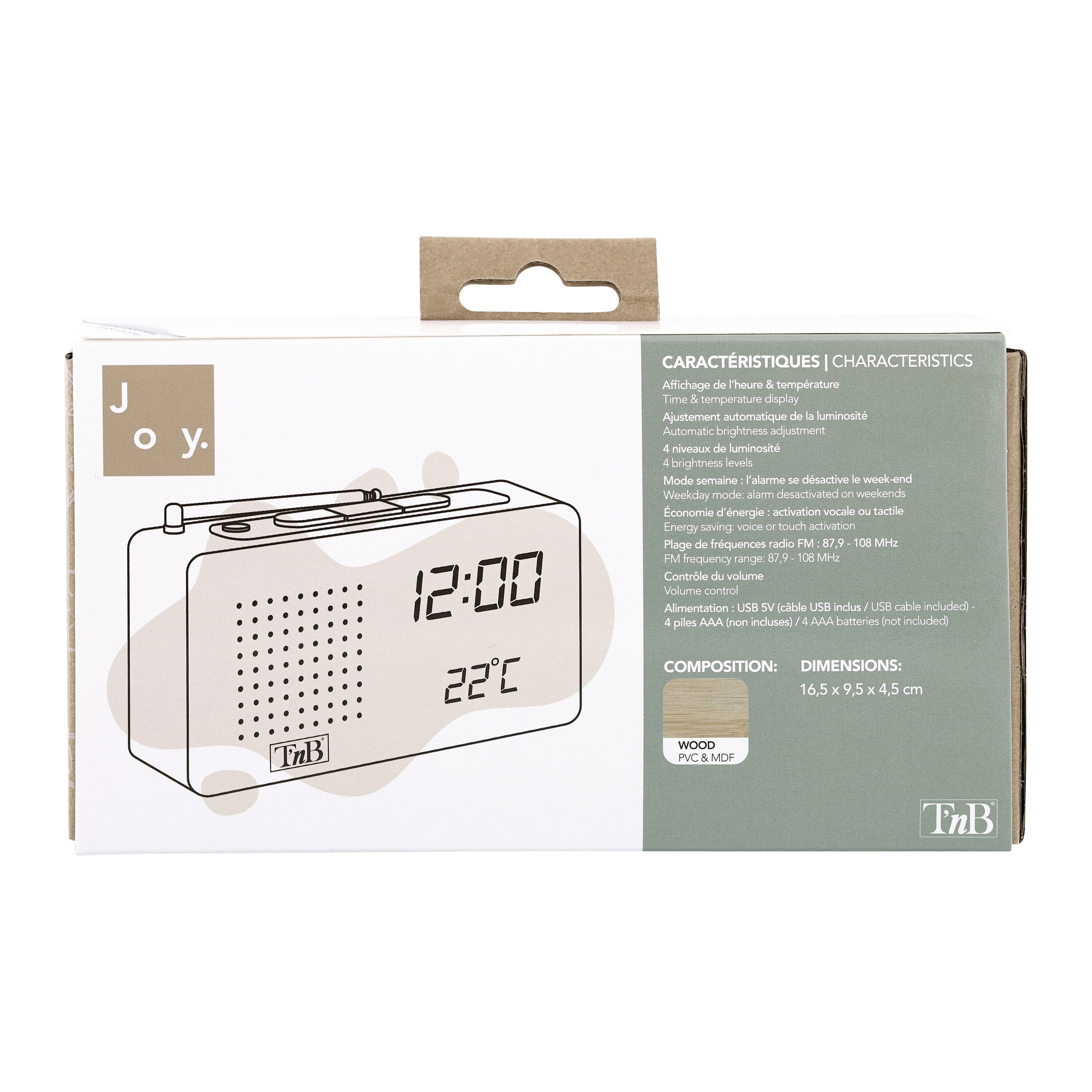 LED FM alarm clock radio with wood finish7