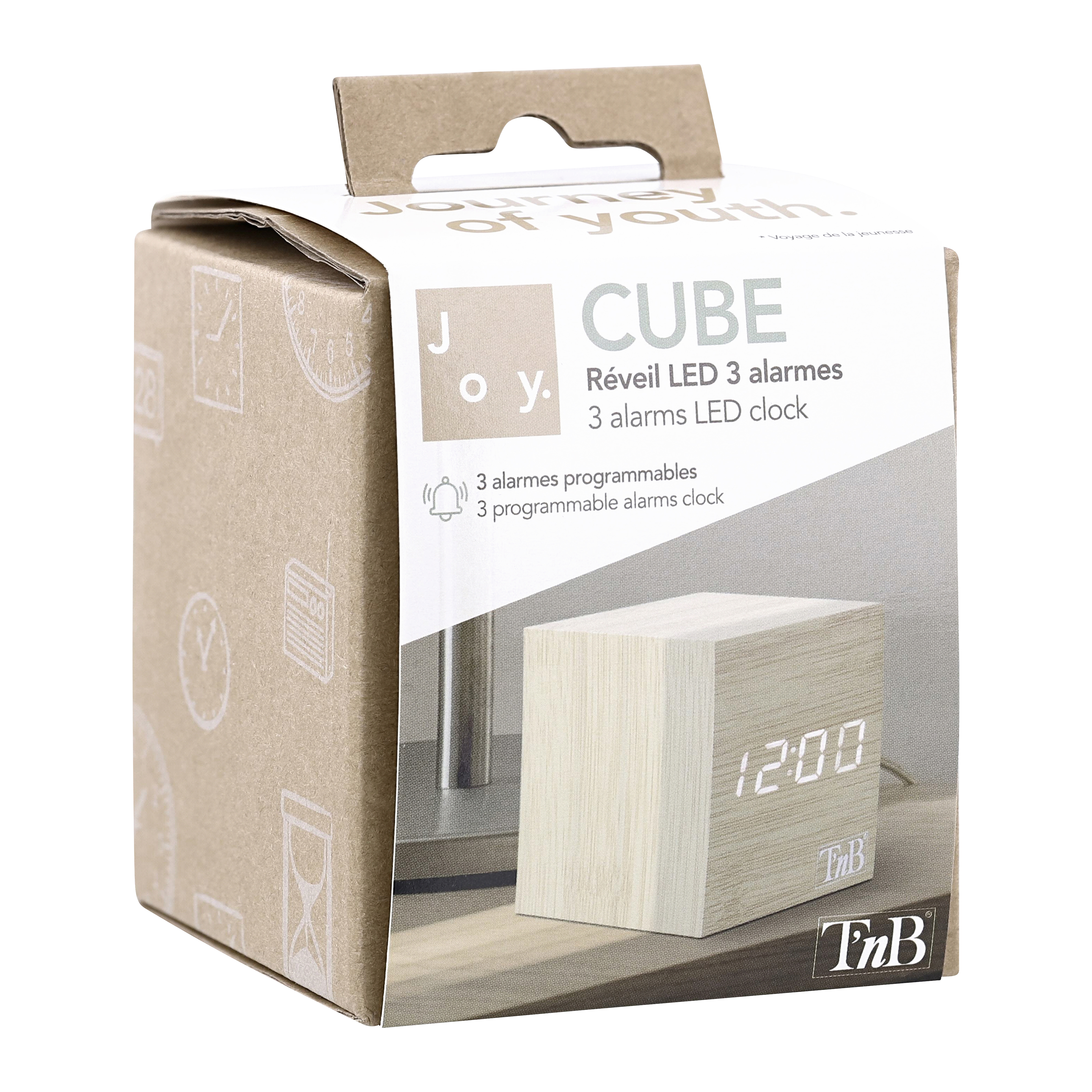 LED alarm clock with wood finish3