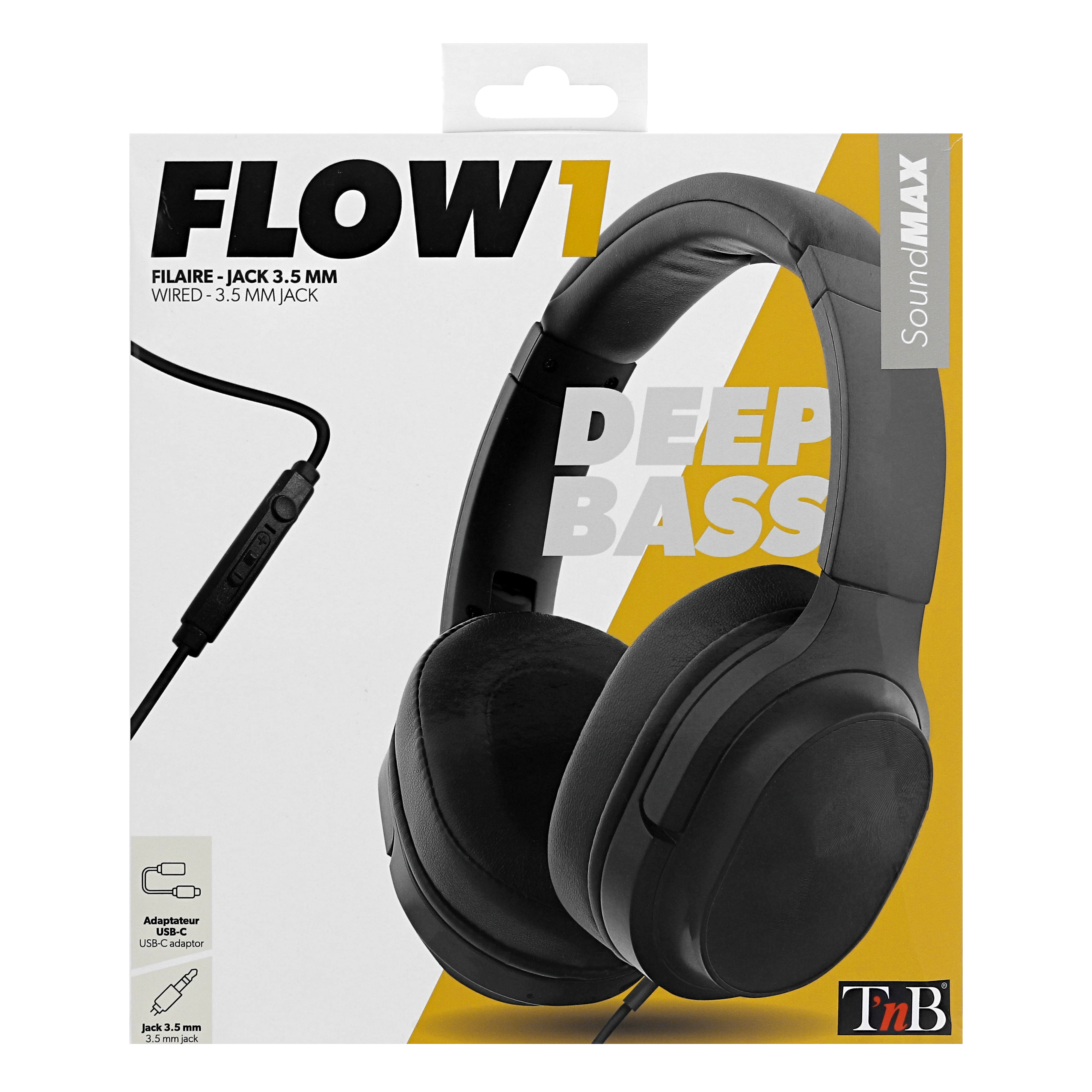 FLOW black wired headset3