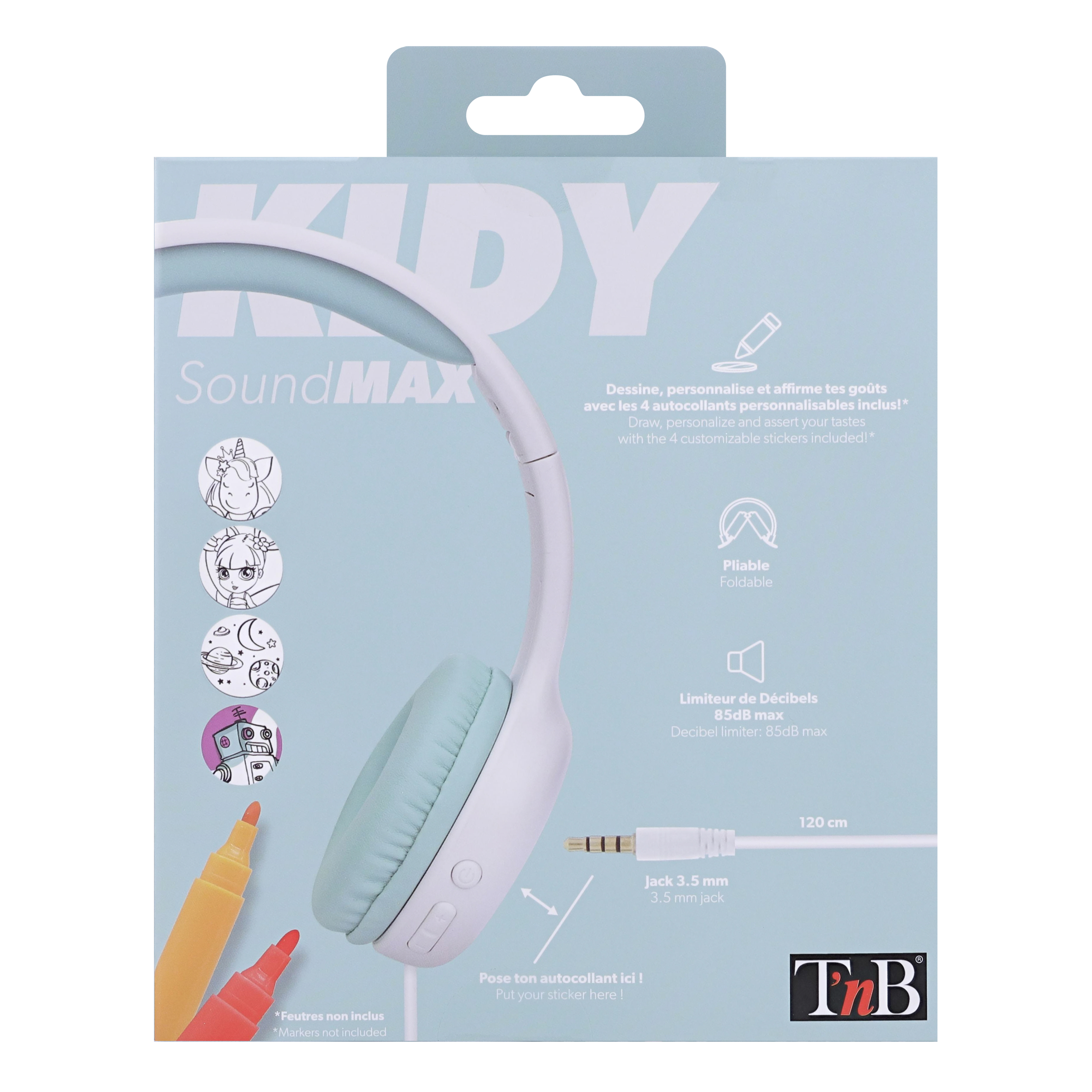 Casque filaire KIDY limiteur de décibel jack 3,5mm8