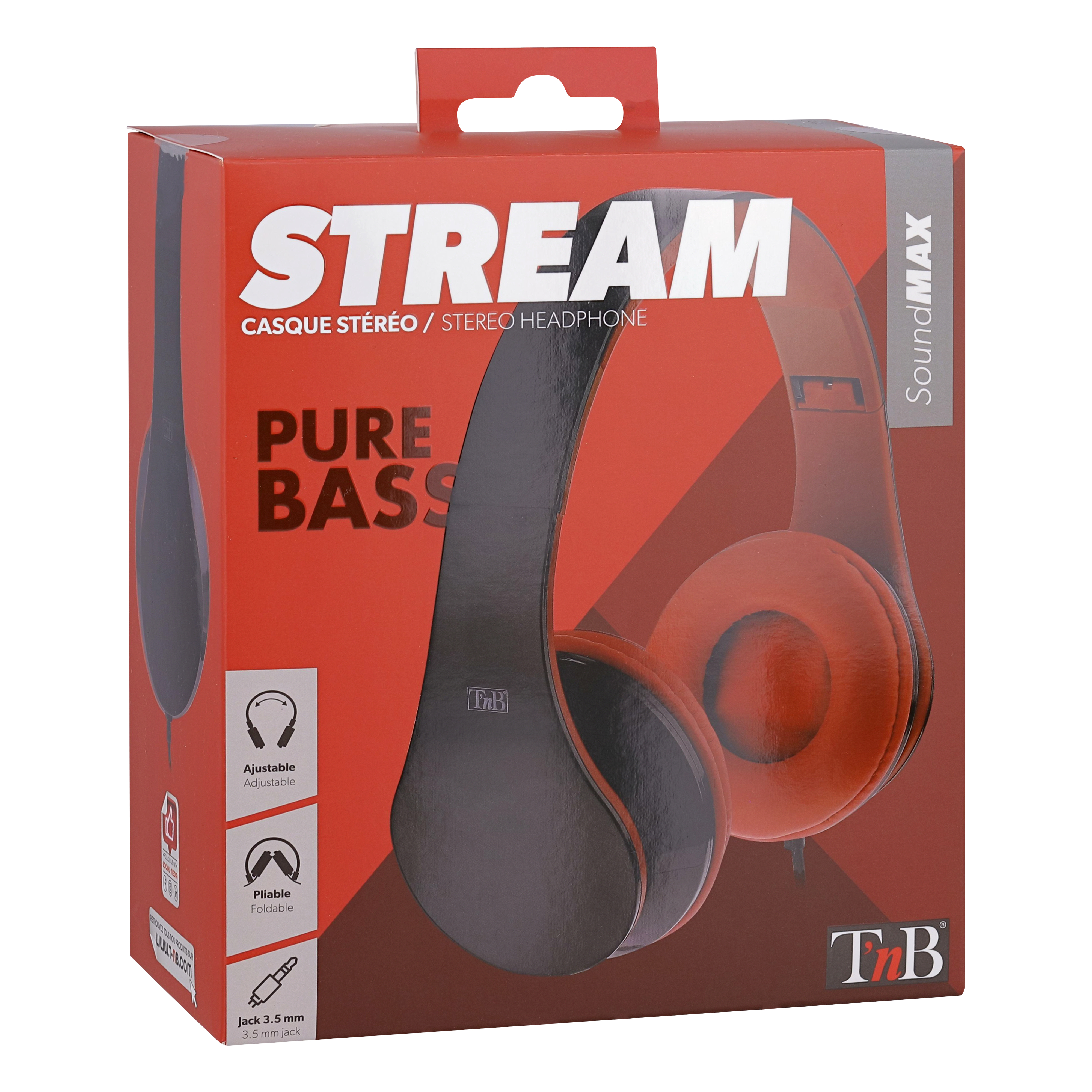 Casque filaire STREAM jack 3,5mm rouge4