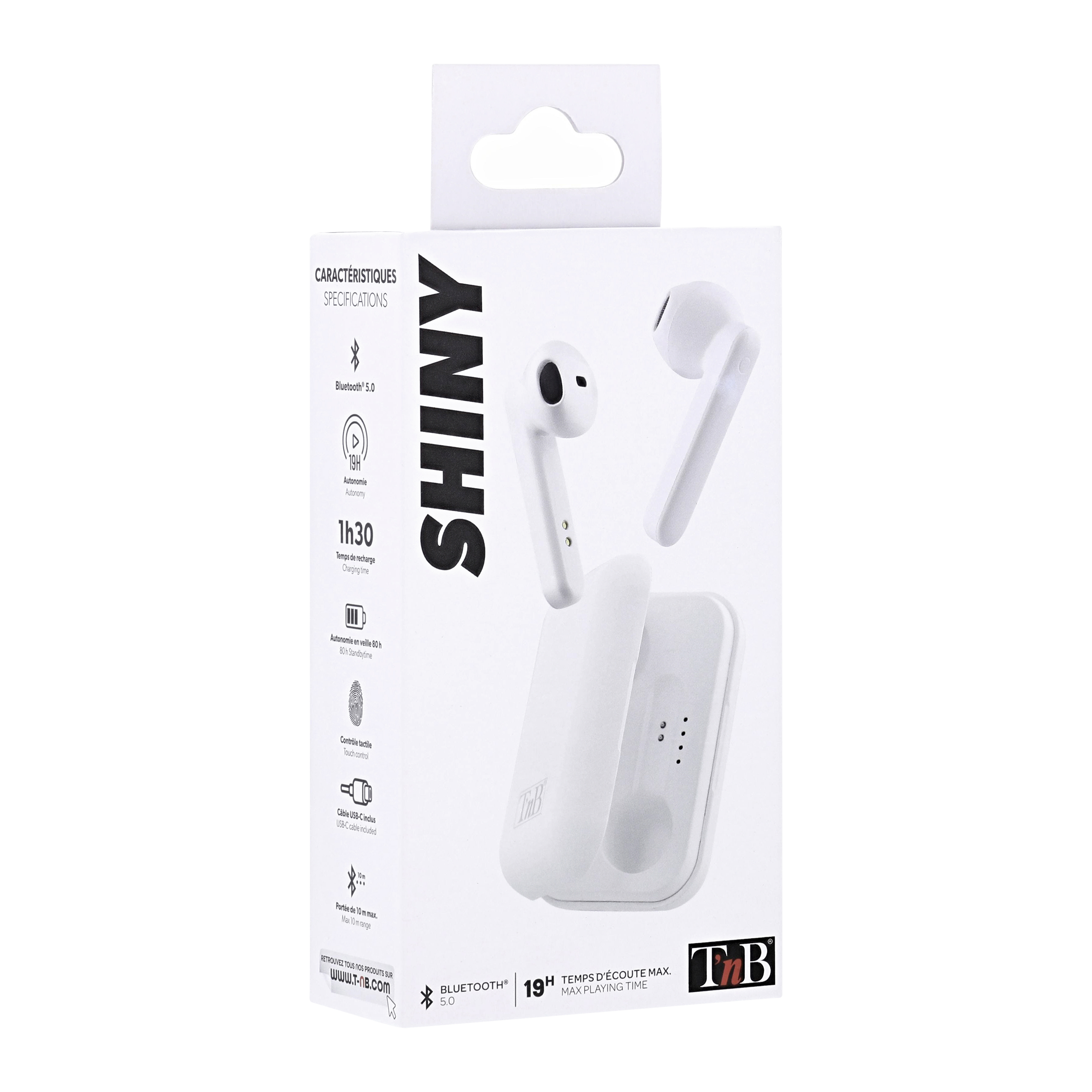 TWS SHINY White Wireless Headphones4