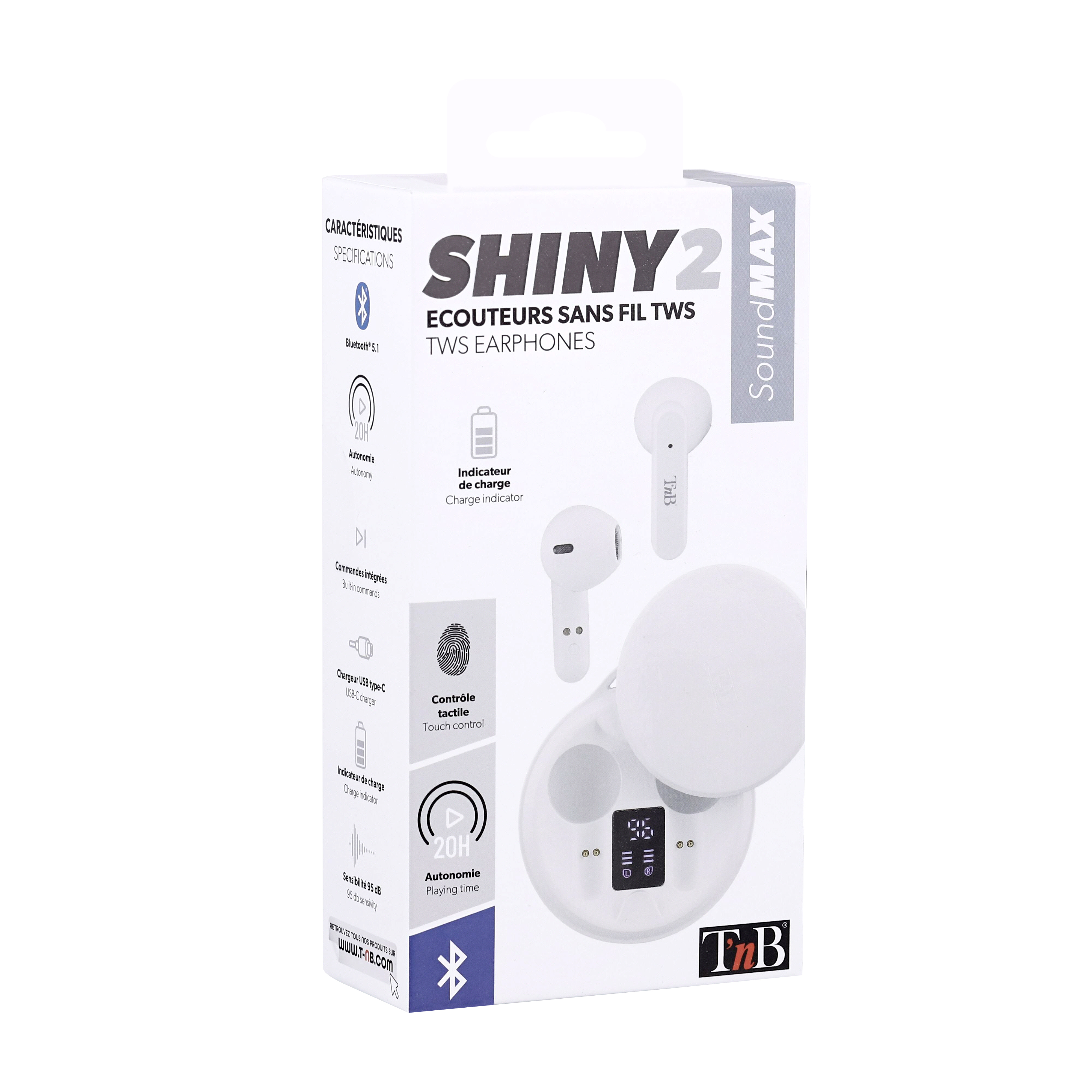 TWS SHINY 2 Wireless Headphones White4